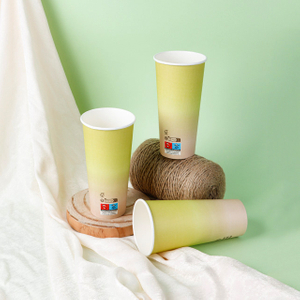 22 أوقية من الكؤوس الورقية المتينة الصديقة للبيئة للمشروبات الساخنة والباردة