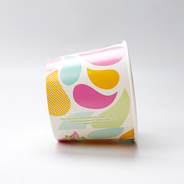 4oz-16oz المطبوعة المطبوعة مخصصة يمكن التخلص منها كوب آيس كريم يمكن التخلص منه في كوب الزبادي المجمد