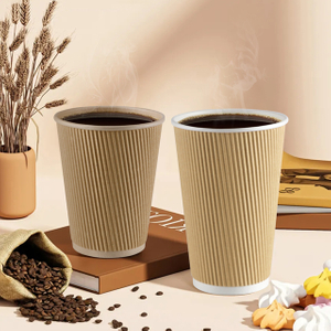 أكواب ورق الجدار المتموجة تخصيص مع لمسة علامتك التجارية