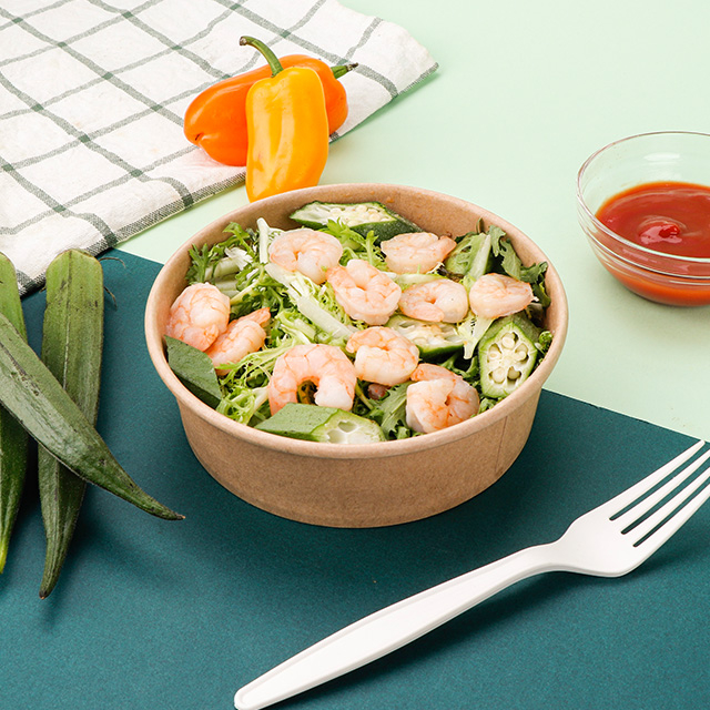 25oz أوعية الورق الصديقة للبيئة لعرض وجبة صحية