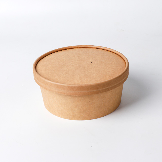 20 أوقية قابلة للتحلل المخصصة المطبوعة كرافت كرافت الورق السلطة وعاء قابلة للسماد مع الأغطية