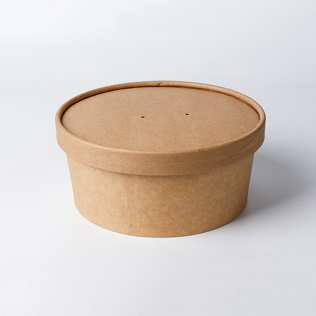 شعار مخصص طباعة جولة قابلة للتصرف في Kraft 1300ml سلطة السلطة وعاء مع غطاء الحيوانات الأليفة للمعكرونة الطعام